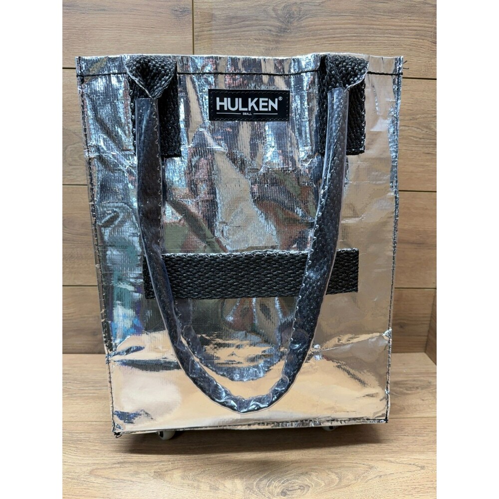 Hulken Rolling Tote Bag Silver Signature Foldable Grocery Utility Cart